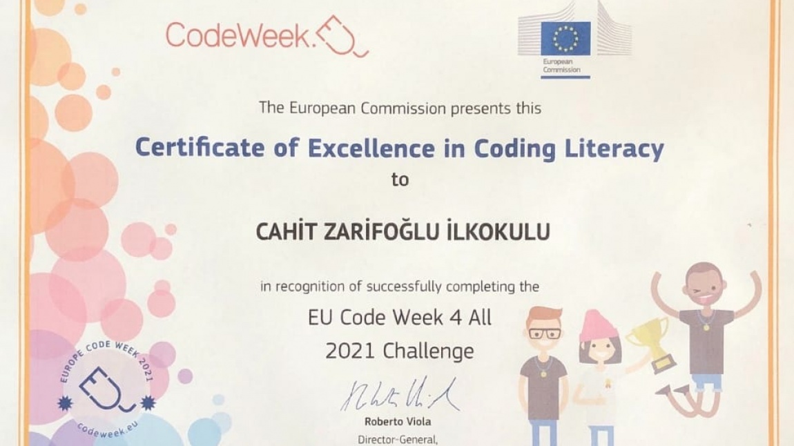 EU Codeweek Etkinliklerine Katılarak Mükemmellik Sertifikası Aldık